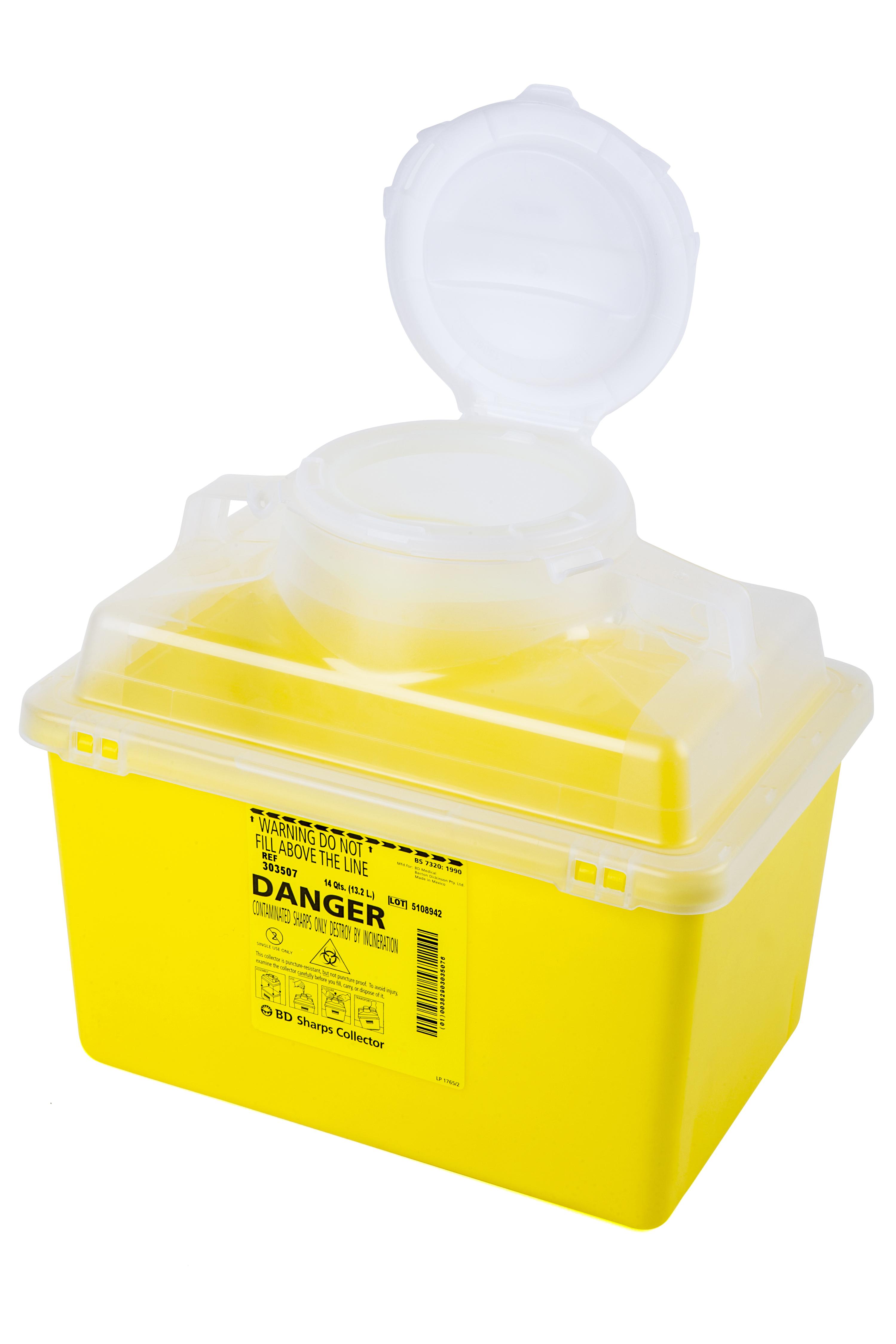 Open Top Single Use 13.2 litre sharps container | Interwaste